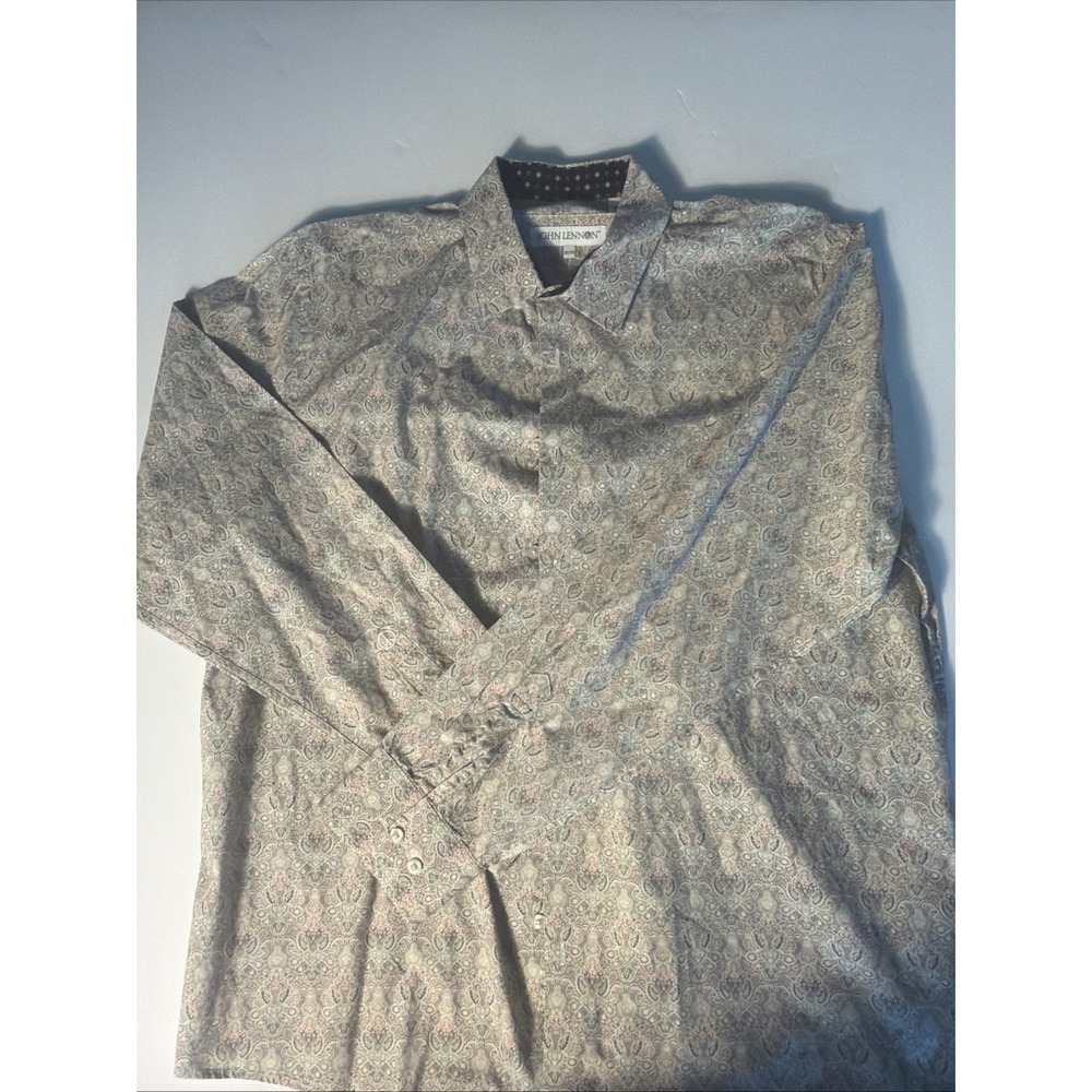 John Lennon Multicolor Paisley Long Sleeve Shirt Mens  2xl Beatles